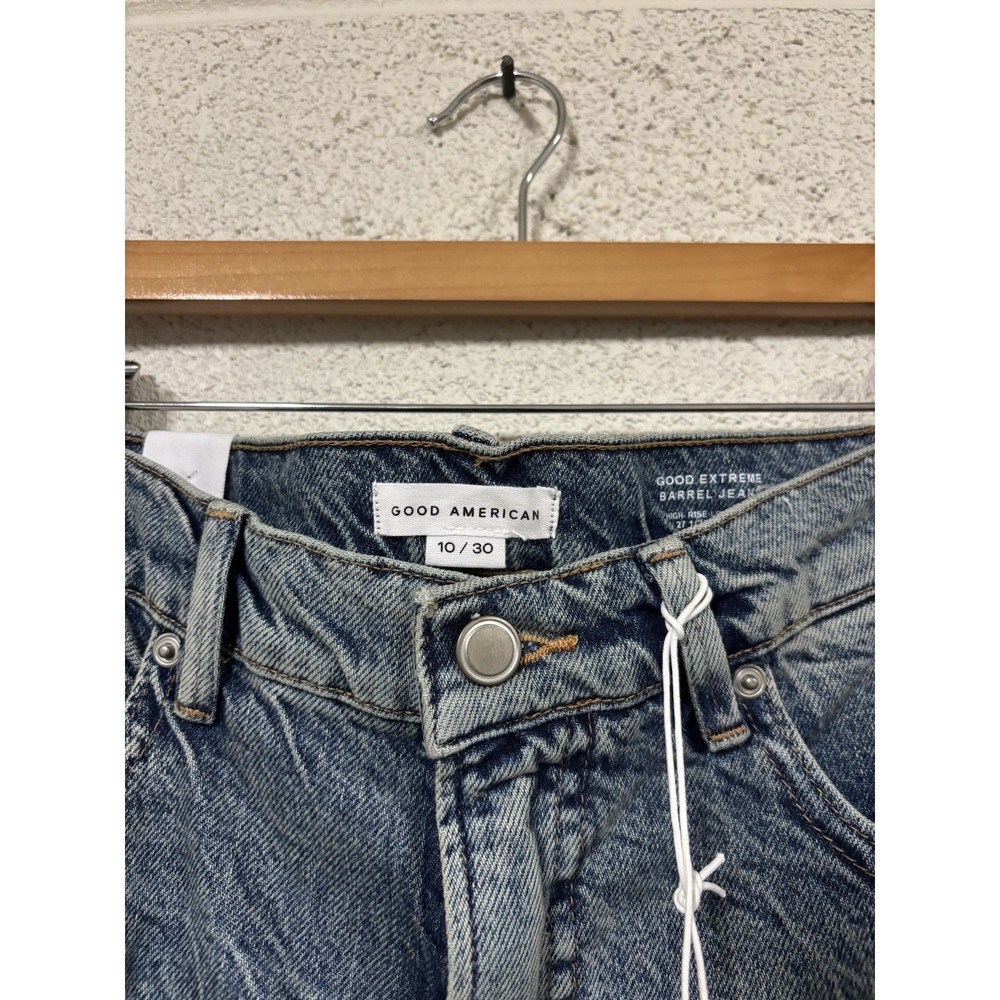 NWT Good American Good Extreme Barrel Jeans Womens 10/30 Retail $169 - Picture 3 of 5
